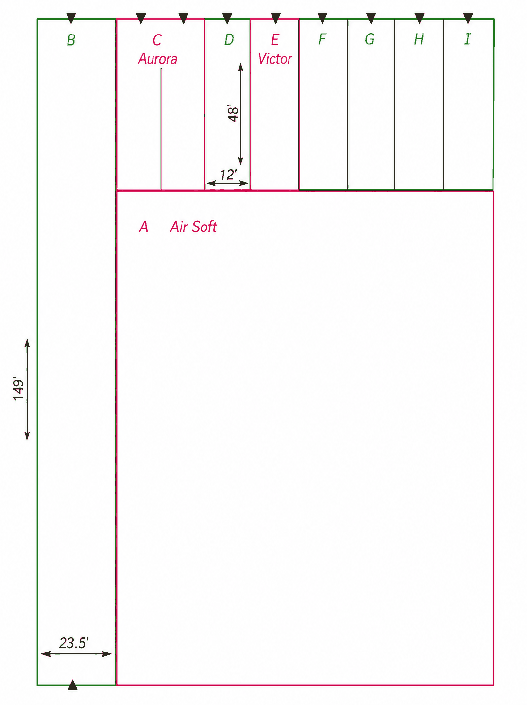 Block A lease plan at 399 Helmericks Avenue