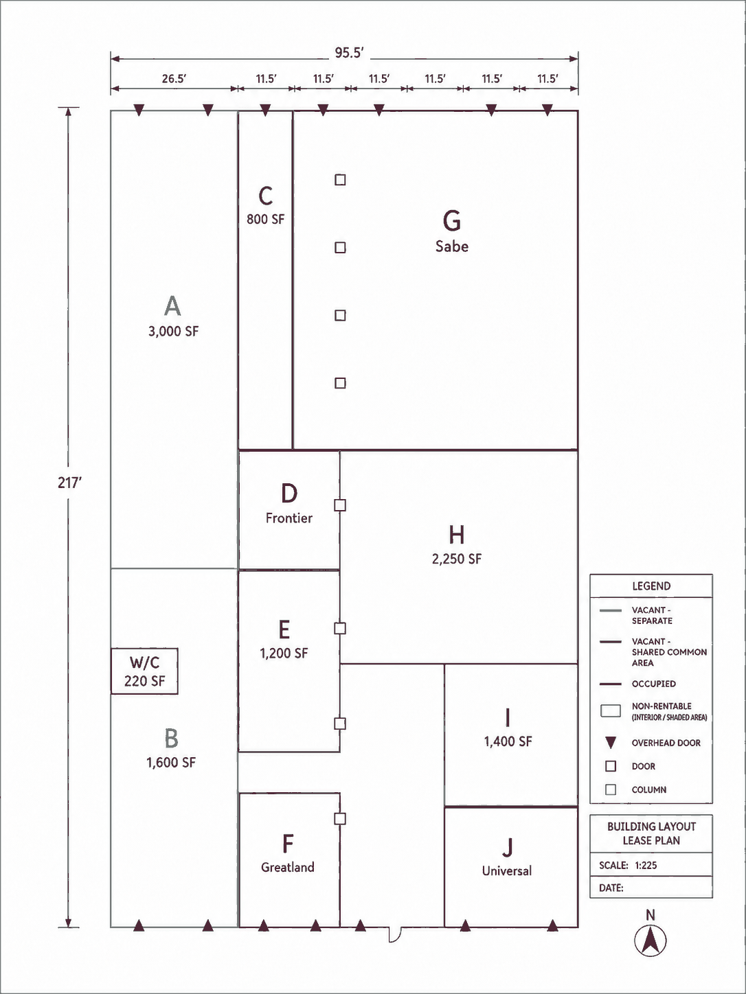 Block B lease plan at 399 Helmericks Avenue
